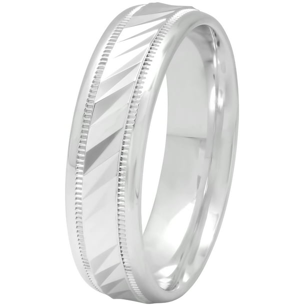 AMDXD Jewelry Silver Plated Wedding Bands for Men Rectangle 